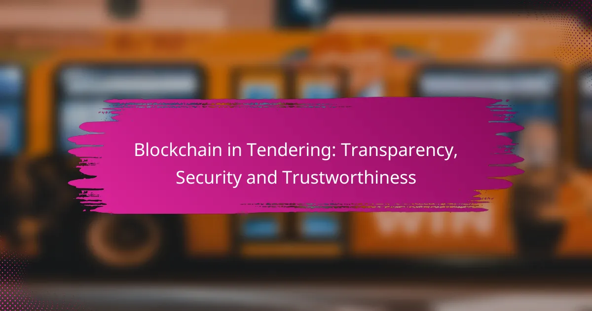 Blockchain in Tendering: Transparency, Security and Trustworthiness