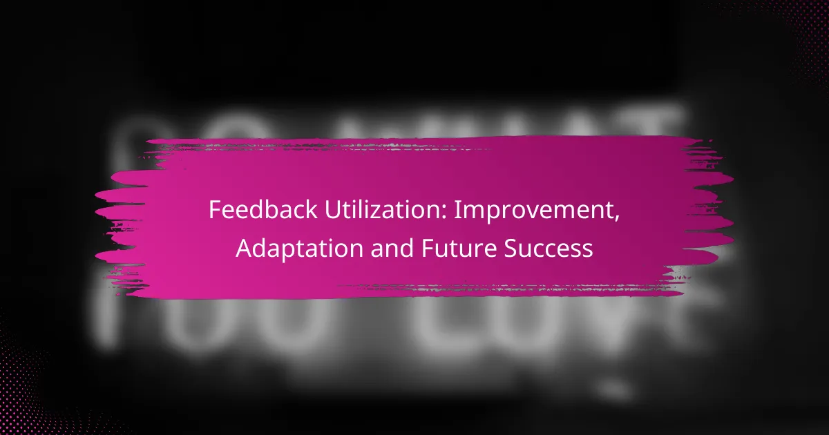 Feedback Utilization: Improvement, Adaptation and Future Success