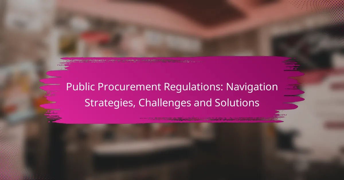 Public Procurement Regulations: Navigation Strategies, Challenges and Solutions