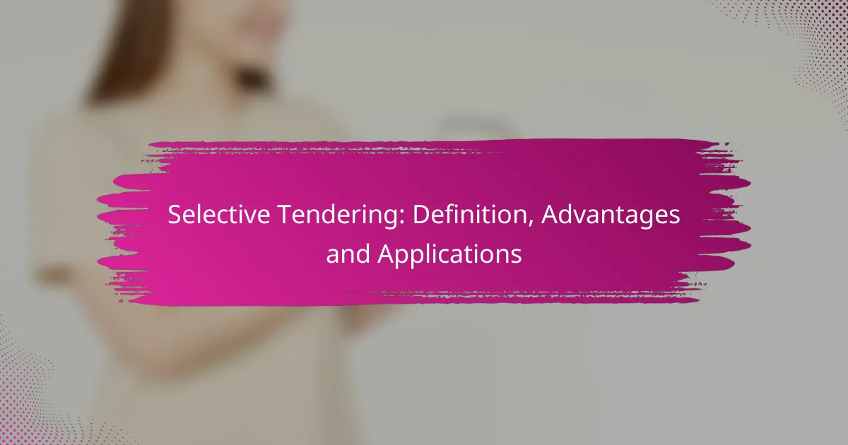Selective Tendering: Definition, Advantages and Applications