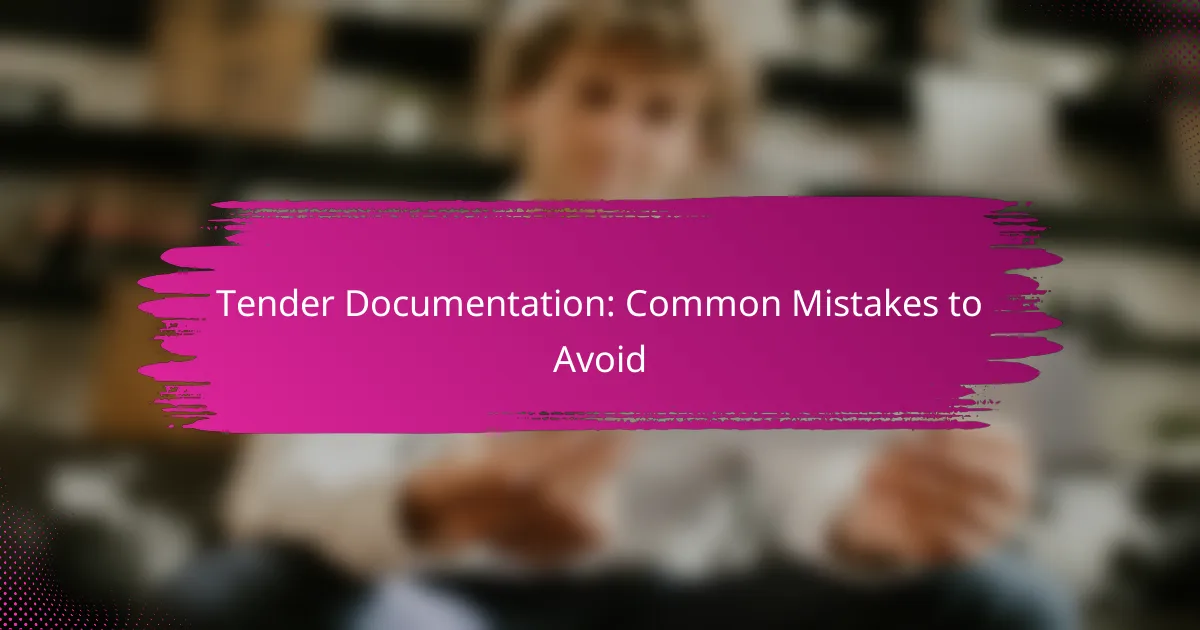 Tender Documentation: Common Mistakes to Avoid