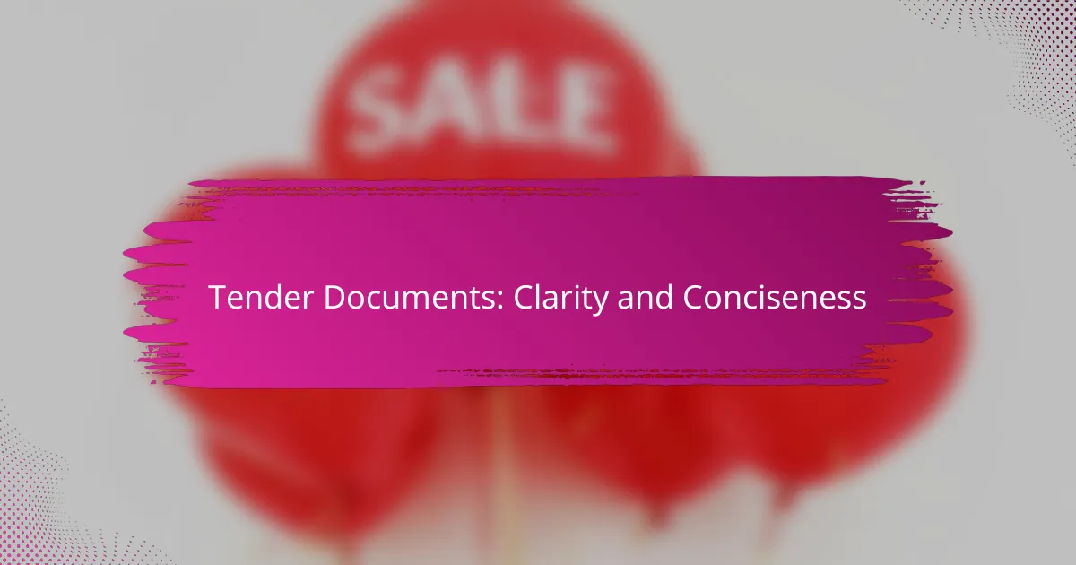 Tender Documents: Clarity and Conciseness