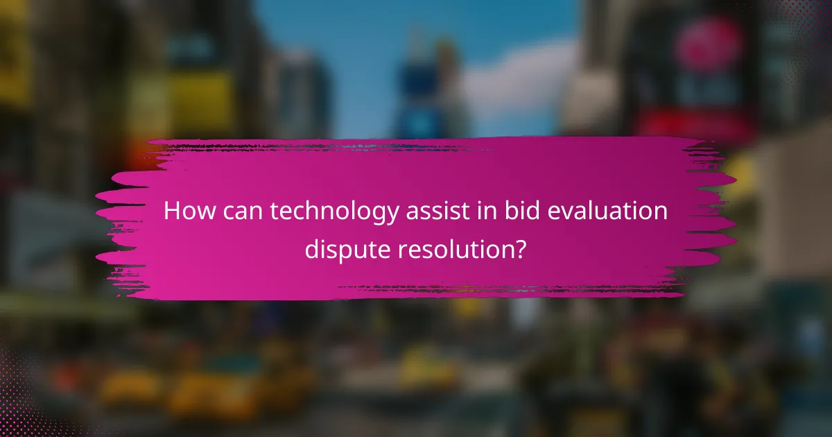 How can technology assist in bid evaluation dispute resolution?