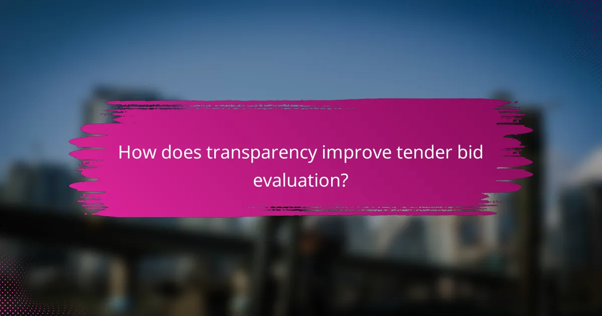 How does transparency improve tender bid evaluation?