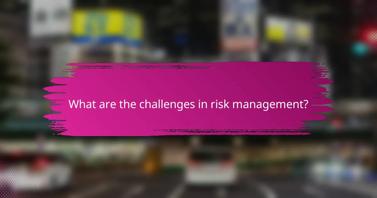 What are the challenges in risk management?