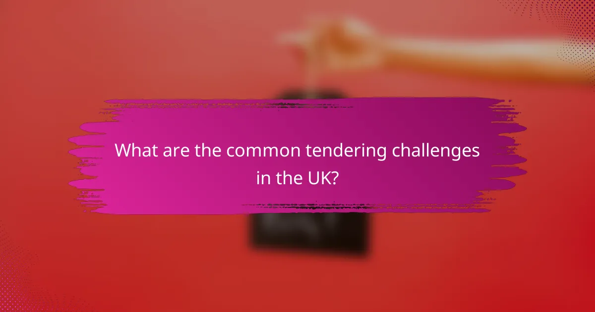 What are the common tendering challenges in the UK?