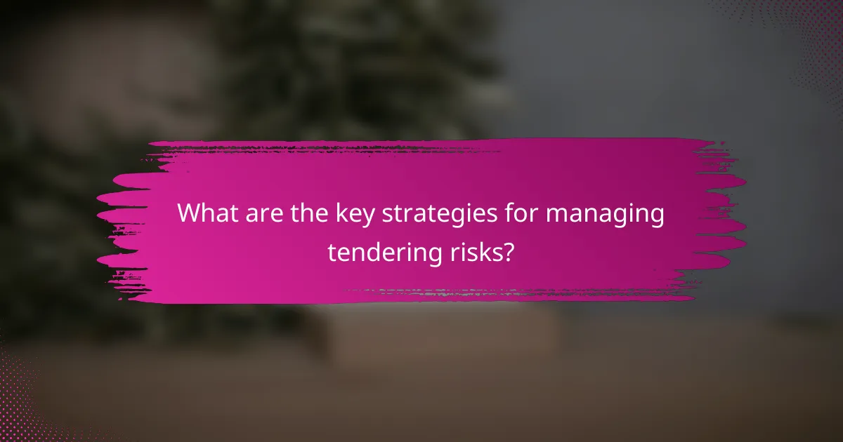 What are the key strategies for managing tendering risks?