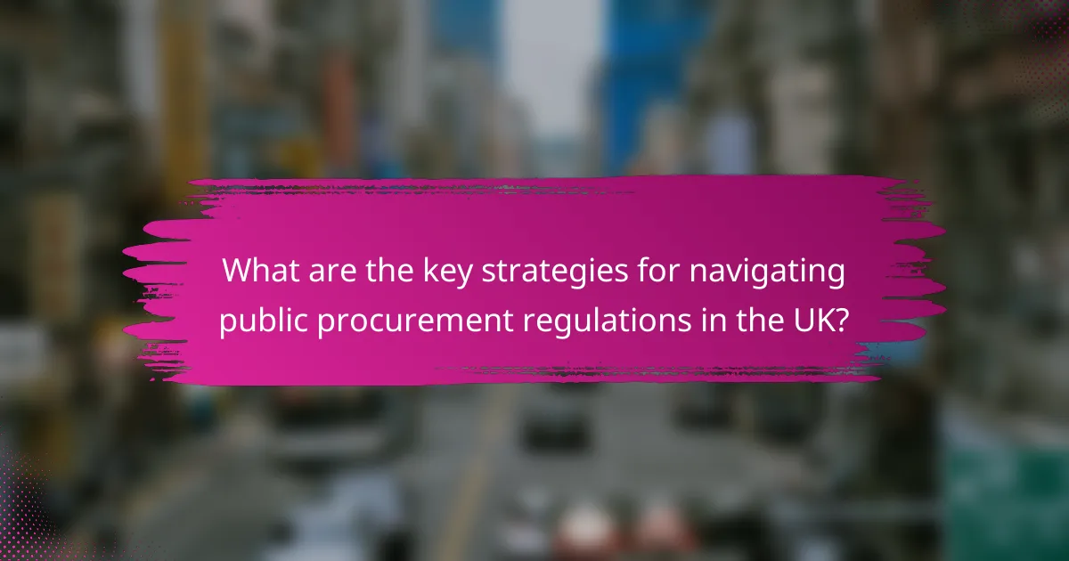What are the key strategies for navigating public procurement regulations in the UK?